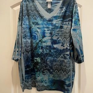 Catherine’s blue abstract top